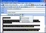 Schaltflächen von Quick Templates in der Benutzerzeile von Microsoft Word als Nachrichteneditor