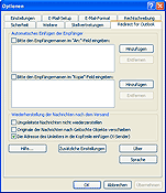Optionen von Redirect for Outlook