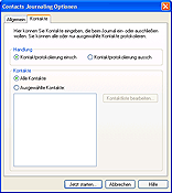 Kontakteinstellungen von Contacts Journaling