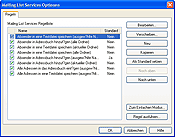 Regelliste von Mailing List Service