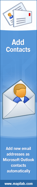 Add new email addresses as Microsoft Outlook contacts automatically