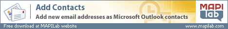 Add new email addresses as Microsoft Outlook contacts automatically