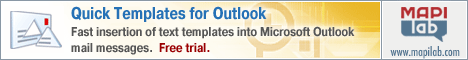 Fast insertion of text templates into Microsoft Outlook mail messages