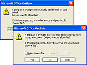 Default Microsoft Outlook warnings