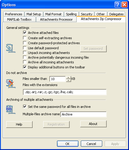 Attachments Zip Compressor - ZIP outgoing attachments in Microsoft Outlook