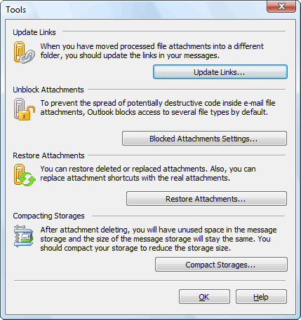 Screenshot of Attachments Processor for Outlook