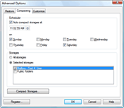 Advanced Options, Compacting settings