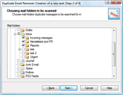 Selecting mail folders to be scanned