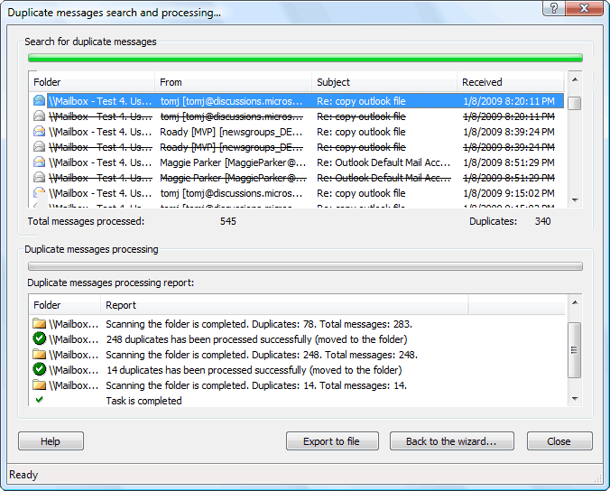 Duplicate Email Remover Screenshot