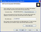 Creating a new projext using "Project Generator" - Creating a link with a database