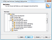 Selecting mail folders