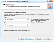 Filtering messages by their received/sent time