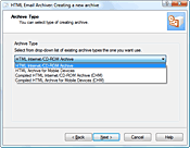 Selecting an archive type