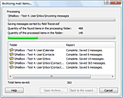 Archive creation dialogue box