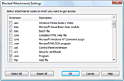 Blocked attachments manager