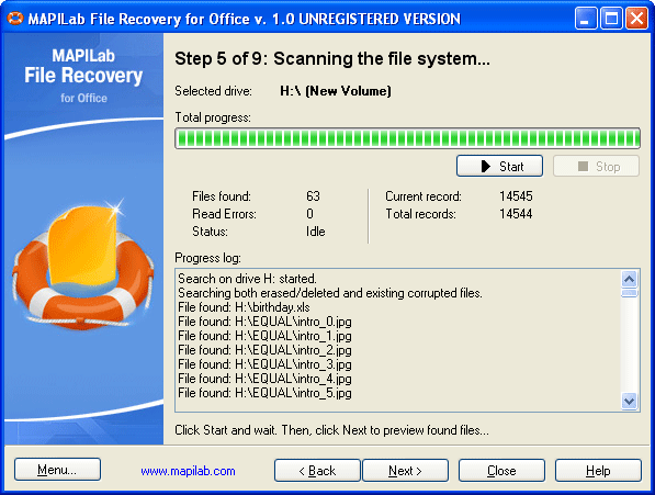 MAPILab File Recovery for Office 1.9