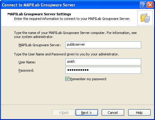 Screenshot vom Programm: MAPILab Groupware Server