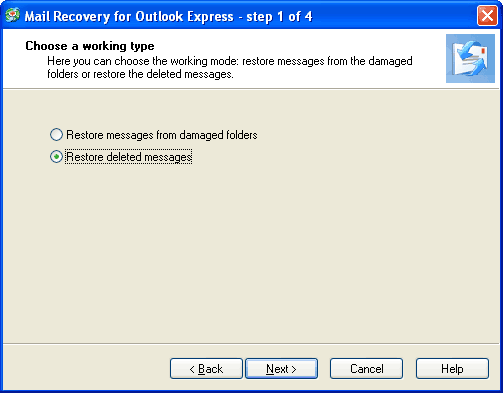 Screenshot of Mail Recovery for Outlook Express