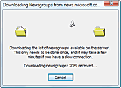 Downloading newsgroups list from news server