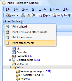Print Tools for Outlook Screenshot