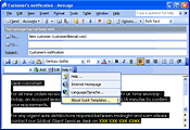 Quick Templates buttons on a separate toolbar, when Microsoft Word 2003 is used as the mail editor