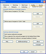 Redirect for Outlook Options