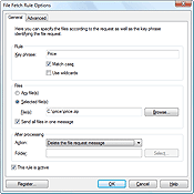 General tab settings of the File Fetch component