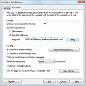 Advanced tab settings of the File Fetch component