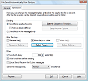 Advanced tab settings of the File Send Automatically component