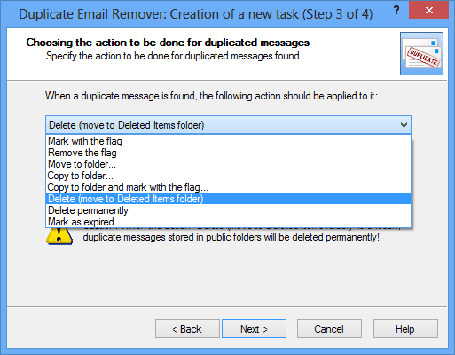 Duplicate Email Remover: Wizard step 3