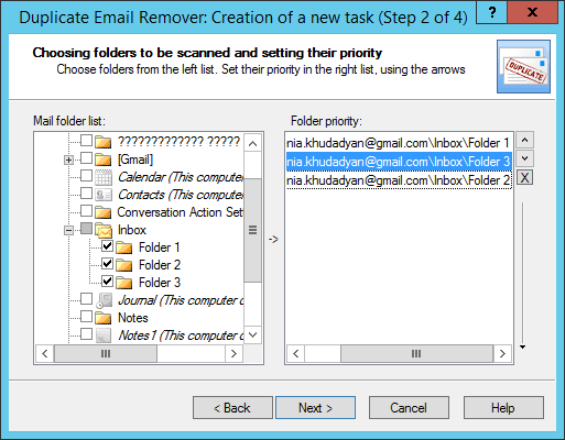 Choose folders to scan for duplicate email in Outlook 2013