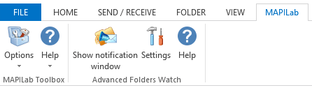 Outlook Adwanced Folders Watch on Ribbon