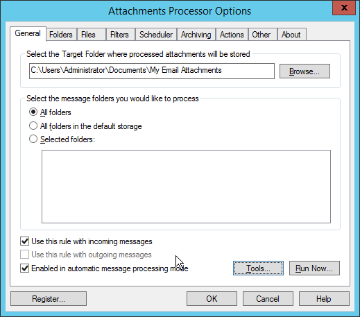 Attachments Processor for Outlook General