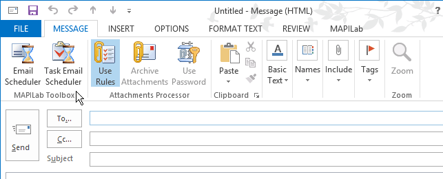 Outlook ribbon scheduler buttons