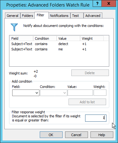 Filter in Advanced Folders Watch for Outlook