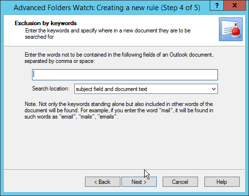 Step 4 in Advanced Folders Watch for Outlook