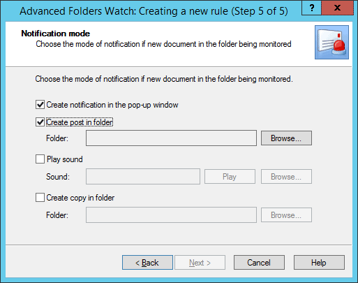 Step 5 in Advanced Folders Watch for Outlook