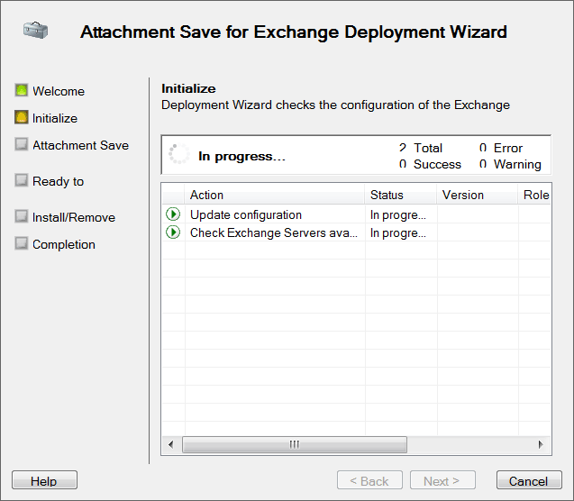 Attachment Save for Exchange installation wizard