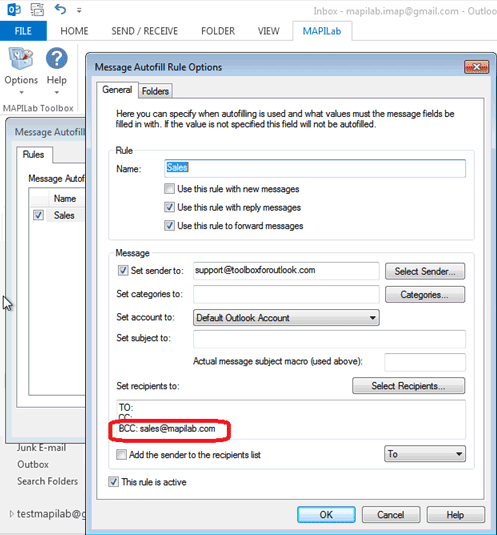 Message Autofill add-in for Outlook2013