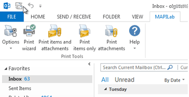 Printing modes in Outlook