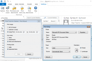 How to print selected messages in Outlook | MAPILab blog