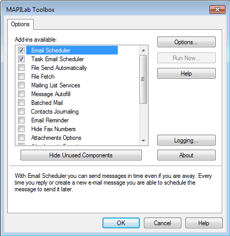 Outlook addins checkbox