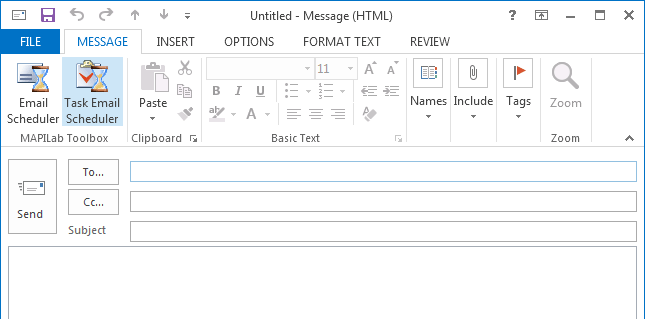 Outlook new message for task scheduling