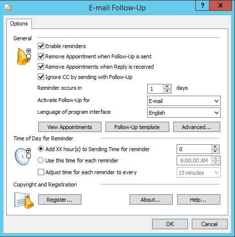 add reminder in outlook 2016