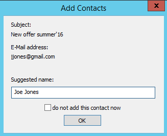 Add Contacts prompting