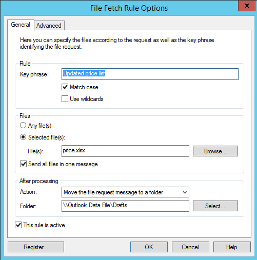 File Fetch component in Outlook