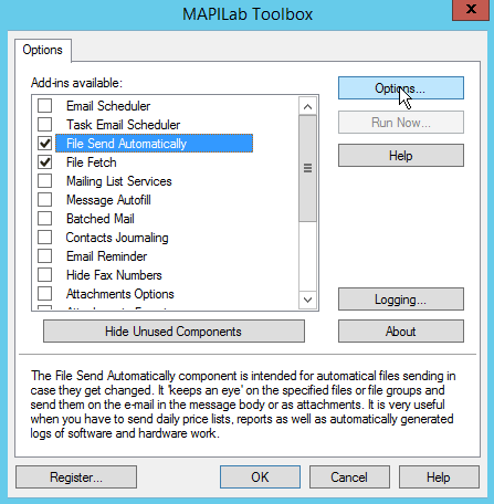 MAPILab Toolbox for Outlook enable component