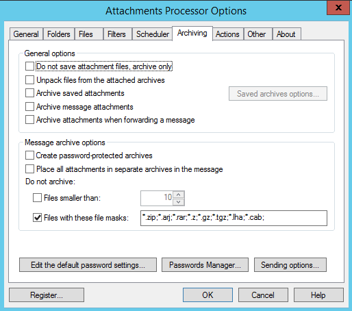 Archiving options for Outlook attachments