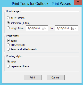 Print tools wizard