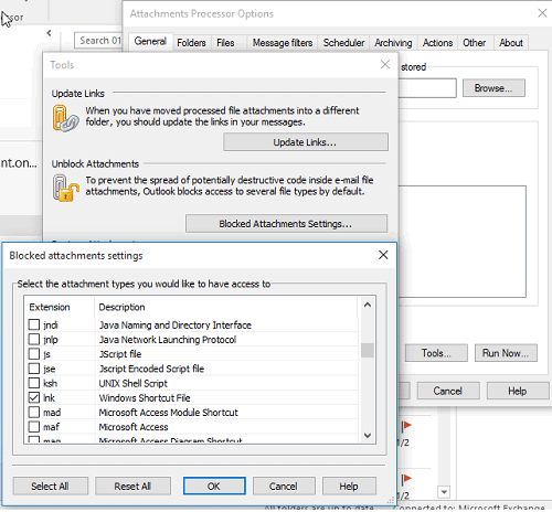 Outlook blocked attachments